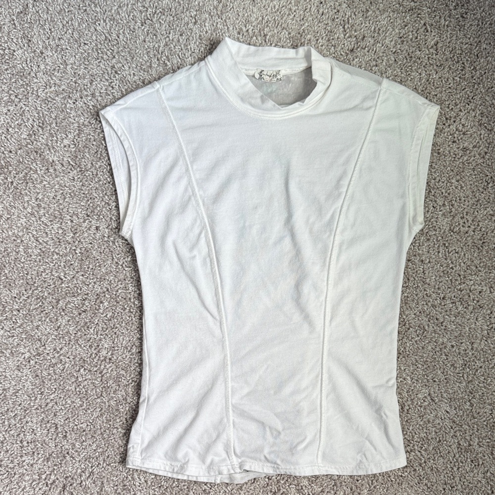 Intimately Free People White Mesh Back Top Size Small